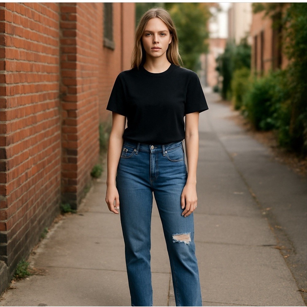 LEVI wedgie straight 26 X 26, Button Front JEAN, Light Wash
